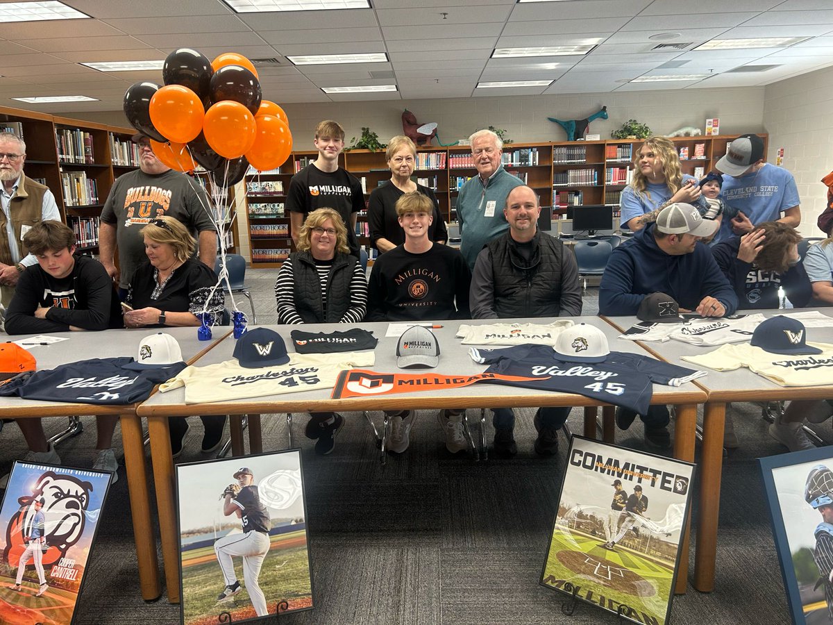 Congratulations to our first round of 2025 collegiate signees! 
Titus Torbett-Maryville
Cooper Cantrell - Union 
Jordan Smith - Cleveland State
Michael Pledge - Milligan