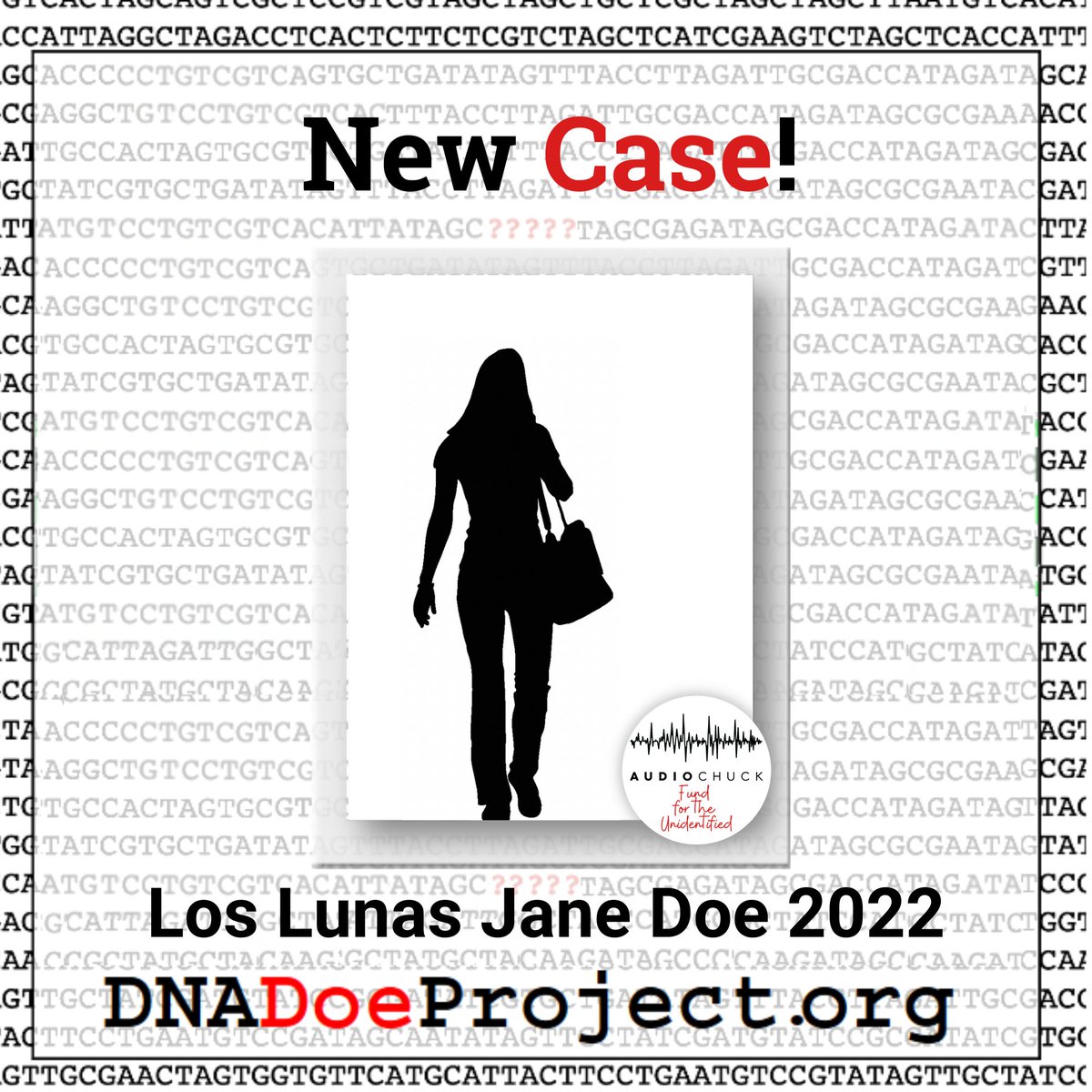 Our first New Mexico case comes from Los Lunas, and is a Jane Doe whose remains were recovered in 2022. Thanks to our friends at #audiochuck, this case has a chance to be resolved using investigative genetic genealogy. Read more here:
dnadoeproject.org/case/los-lunas…