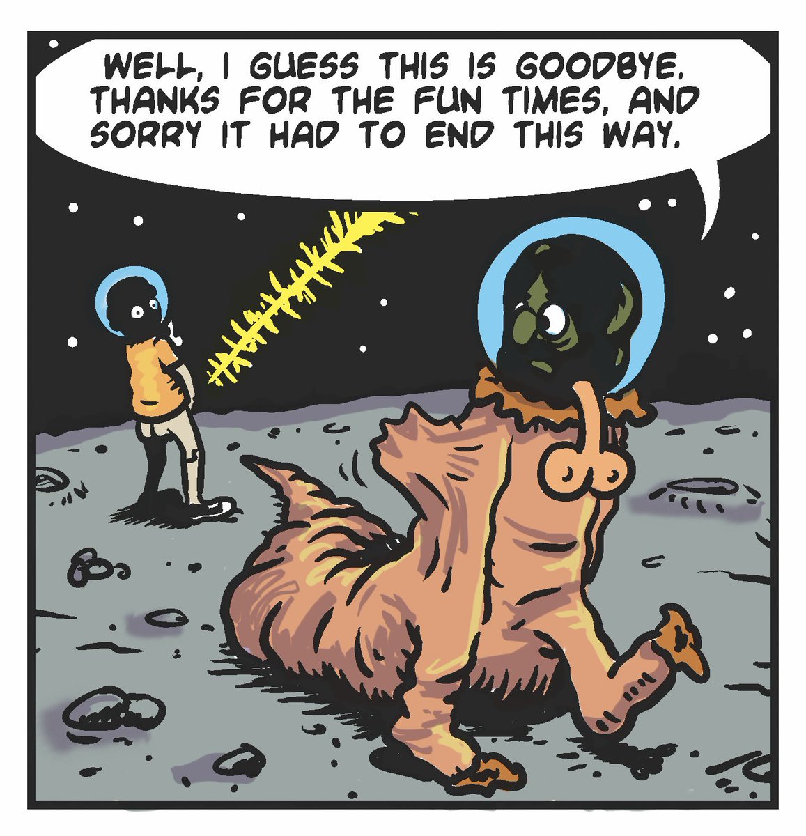 TiCComics's tweet image. Could this be the end of the greatest team up in history? Go to tongueincheekcomics.com to find out, and I mean like right now! 

Brought to you by the self proclaimed masters of suspense @Lancegoiter , @streakercomics and Nathan Millar

#indiecomicbook #indiecomicbooks #webcomic