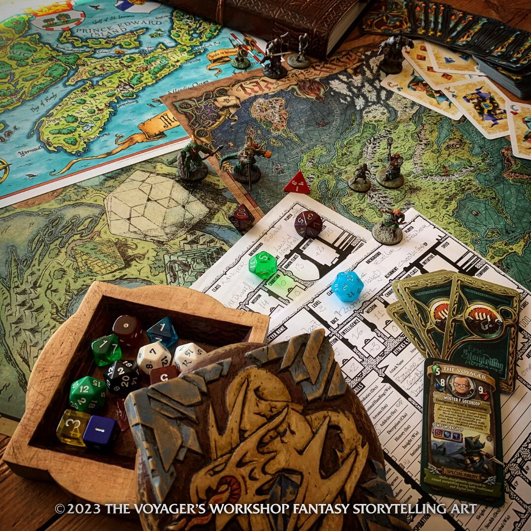 The weekend is here and with it adventure awaits, whether it’s playing a game, preparing one or immersing yourself in a lore tome or a rulebook. Whichever it is, have a good one!

#ttrpg #accessories #fantasymaps #fantasyart #gamenight #noai