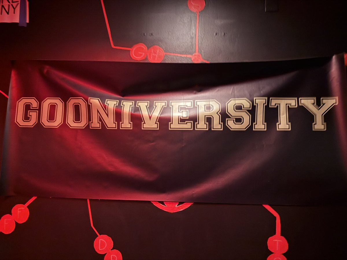 Had a horny night at <a href="/GoonPartyNYC/">GOONIVERSITY: Get Schooled in the Goon</a> last night. Great setup with porn projected around the room, very pervy Bator music with verbal, so many horny guys bating their cocks, getting poppered up, rubbing, teasing nipples. Shot my load watching a horny bro with hi-tops being edged. 🤤