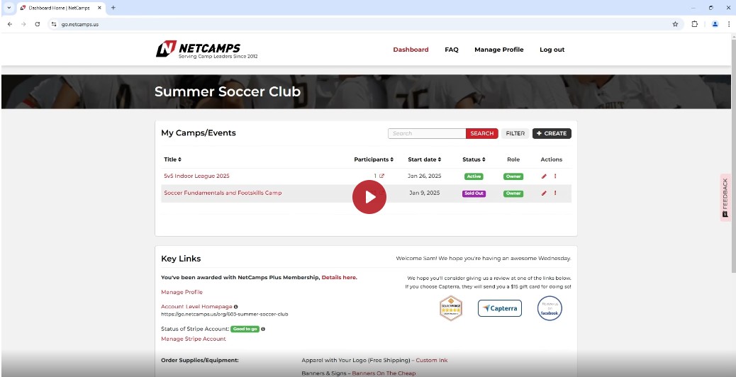 NETCAMPS's tweet image. With a NetCamps account, easily manage all of your camps and events from one dashboard. Link to a video of the dashboard:
go.netcamps.com/how_it_works/d…