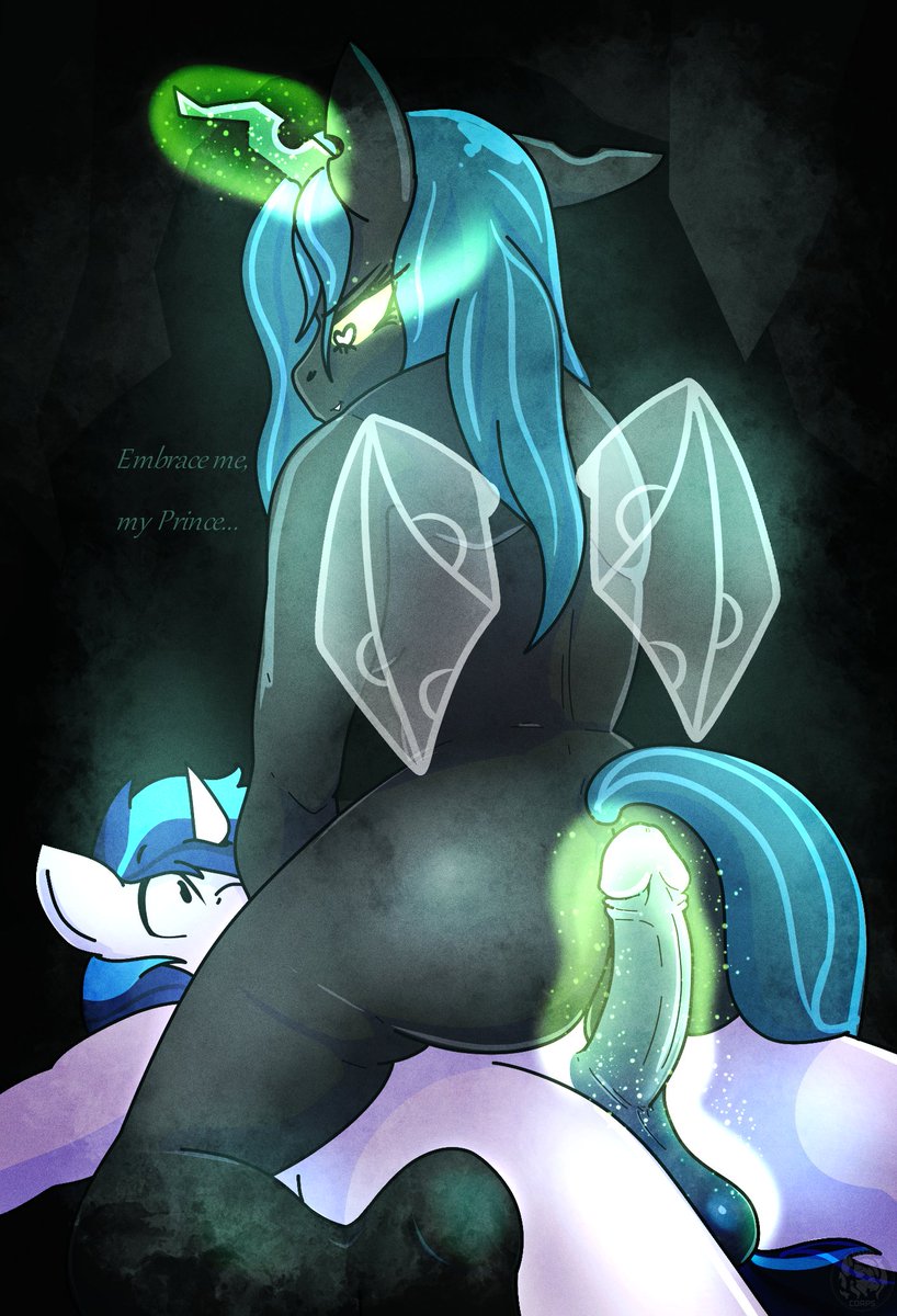 CVamperoo's tweet photo. (MLP NSFW Art)

Its that shiny armour dude and the bug queen getting freaky :>

First lewd of the year! https://t.co/cayZuBMu9t