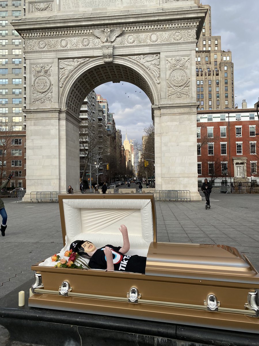 Funeral for <a href="/tiktok_us/">TikTok US</a> in Washington Square NYC today