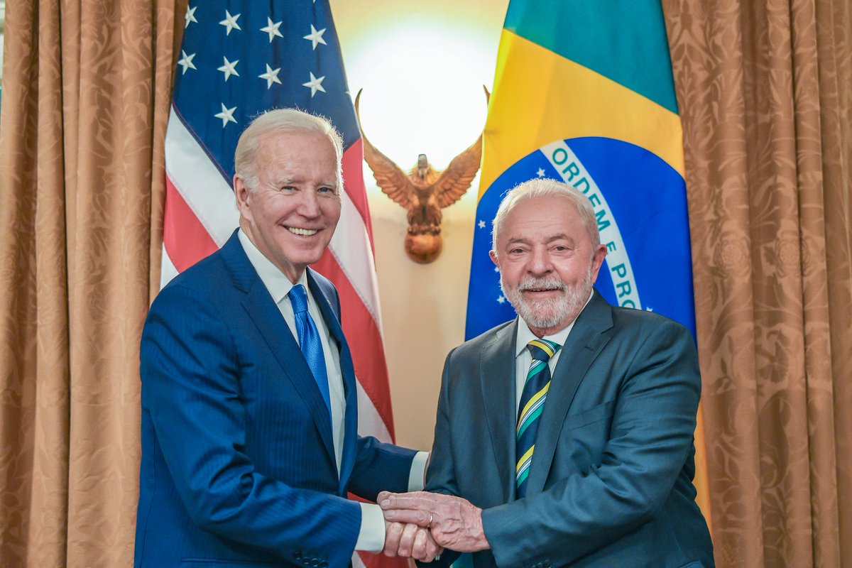 Quero expressar meu reconhecimento ao presidente <a href="/JoeBiden/">Joe Biden</a> pelo trabalho conjunto ao longo dos últimos dois anos. Nossas ações coordenadas em prol da defesa da democracia, da agenda climática e da parceria pelos direitos dos trabalhadores e trabalhadoras demonstraram o quanto