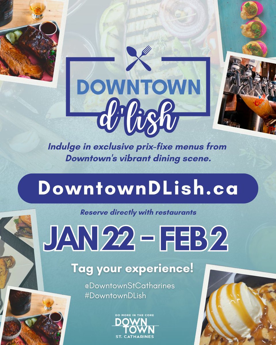 🎉 Downtown D’Lish returns NEXT WEEK!!!! 

🌟 Explore a diverse selection of exclusive prix-fixe lunch and dinner menus, only offered for a limited time: January 22 to February 2

👉 Start planning your culinary adventure now at DowntownDLish.ca (linked in BIO).