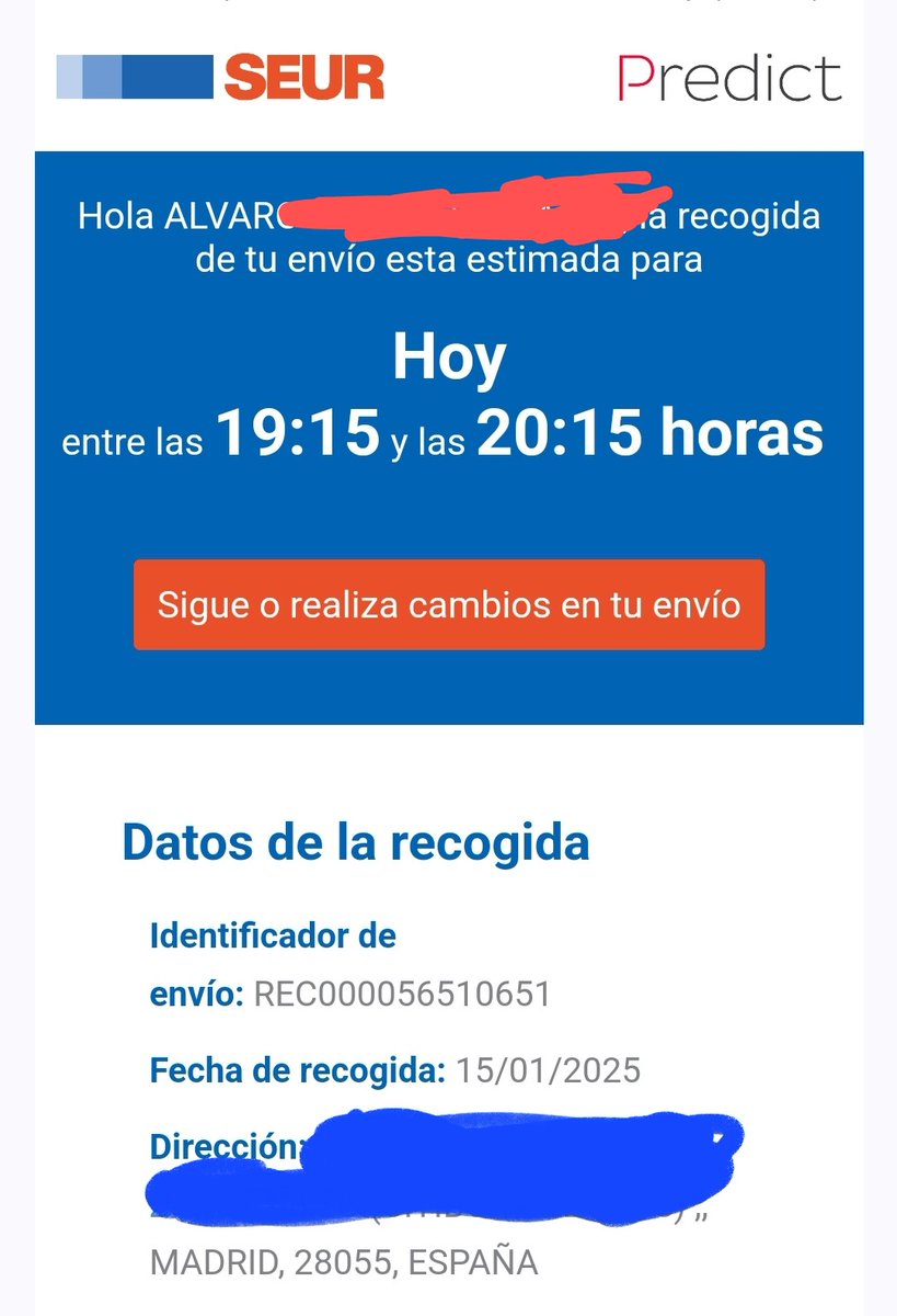 alvaro_f1's tweet photo. @AmazonHelp Resumen: El día 15 por la mañana se genera devolución y seur indica recogida el día 16. Ese día no viene nadie y se inventan que no han recogido porque no estaba preparado. Me reprograman a hoy día 17, y de nuevo me han vuelto a dejar tirado. Estoy harto de esta empresa https://t.co/pVGxCAvoqw