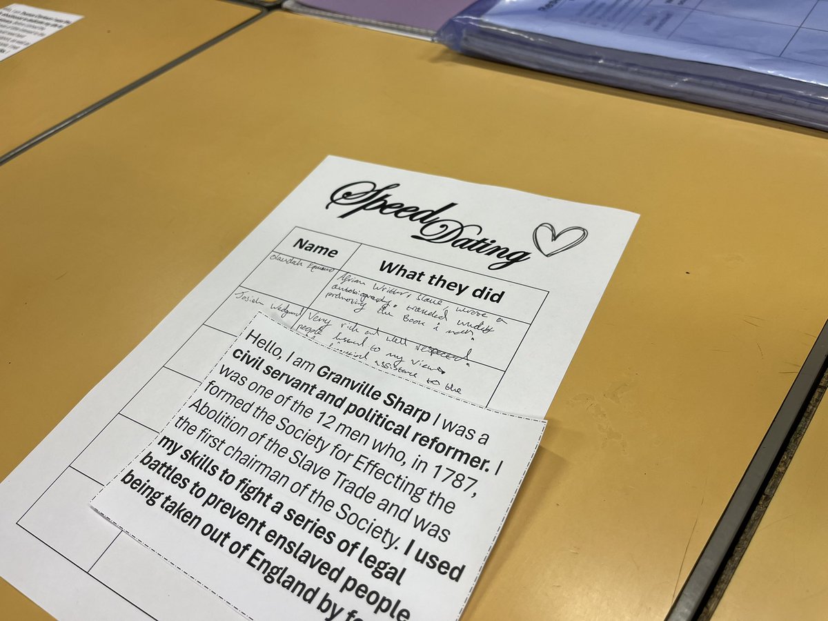 National 5 History does speed dating🥳 a fun engaging way to learn about the work of the abolitionists✨ <a href="/DumfriesAcademy/">Dumfries Academy</a>