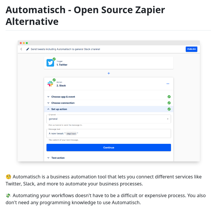 tom_doerr's tweet image. Automate business processes with service integrations