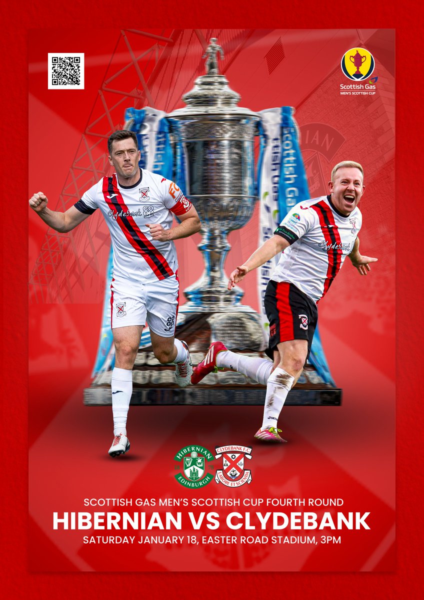 MATCH DAY!

It's finally Scottish Cup fourth round time as Clydebank prepare to take almost 2500 supporters to face Hibs.

Make sure you head down to Holm Park to wave the team off before 10am this morning - with last minute tickets still available ⬇️

eticketing.co.uk/hibernianfc/ED…
