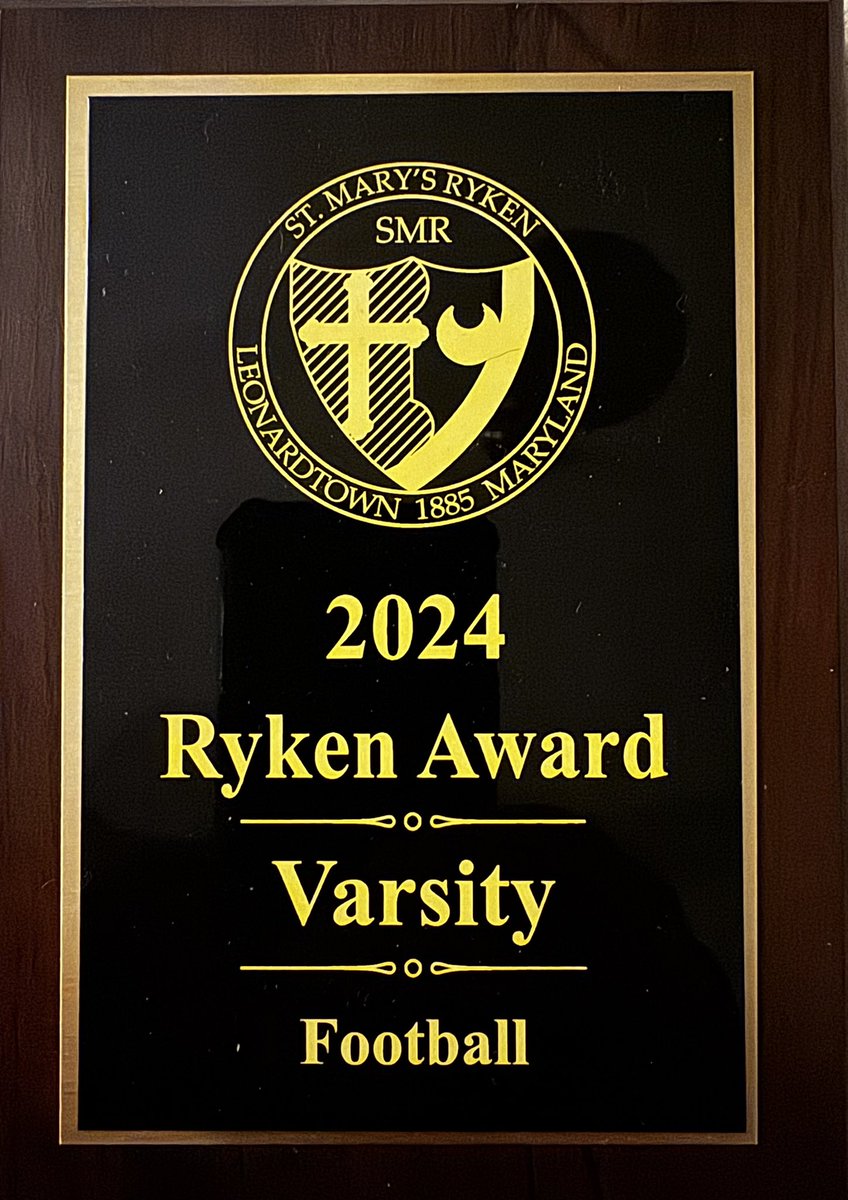 Extremely grateful to be recognized for my hard work and excellence both on the field and in the classroom. 

The 2024 Varsity Football Ryken Award.

<a href="/SMRFootball/">SMRFootball</a> <a href="/WCACSports/">Washington Catholic Athletic Conference</a> <a href="/coachwynn6/">Gary Wynn</a> <a href="/CoachNance73/">William Nance</a>