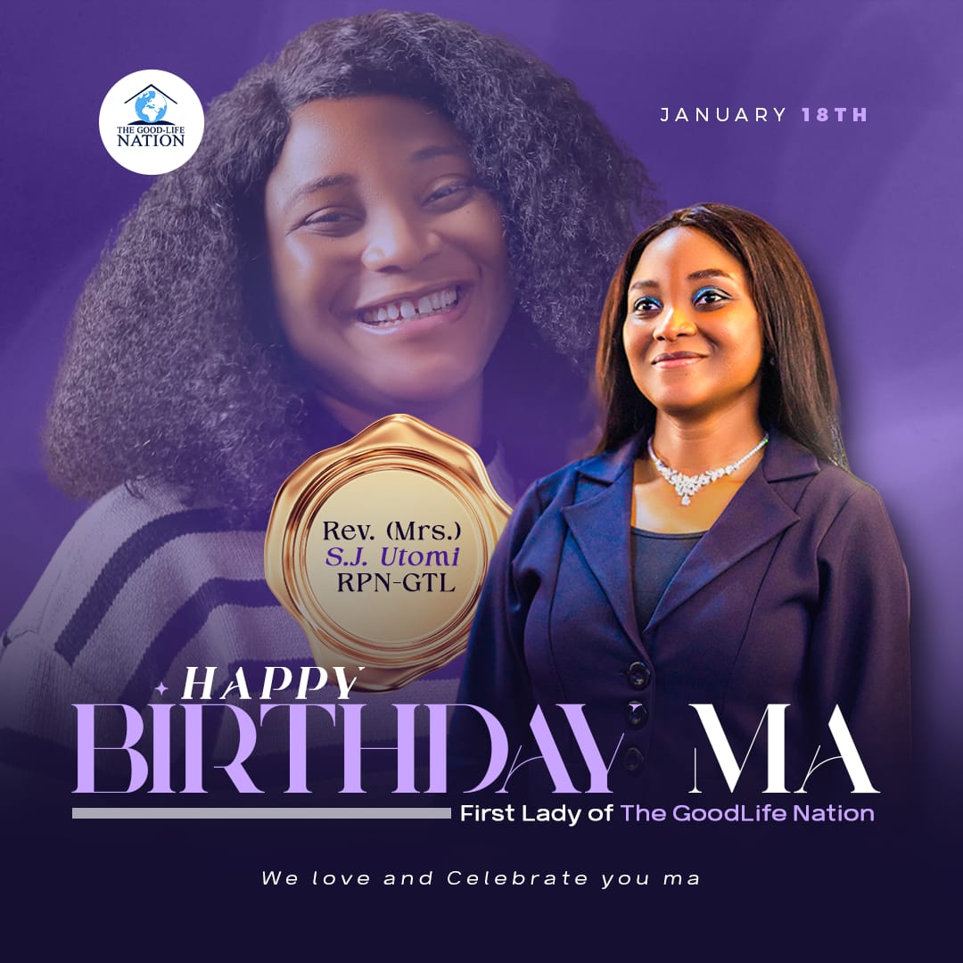 OUR MOTHER
REV. (MRS) S.J. UTOMI

HAPPY BIRTHDAY MA!!!

#VirtuousWoman