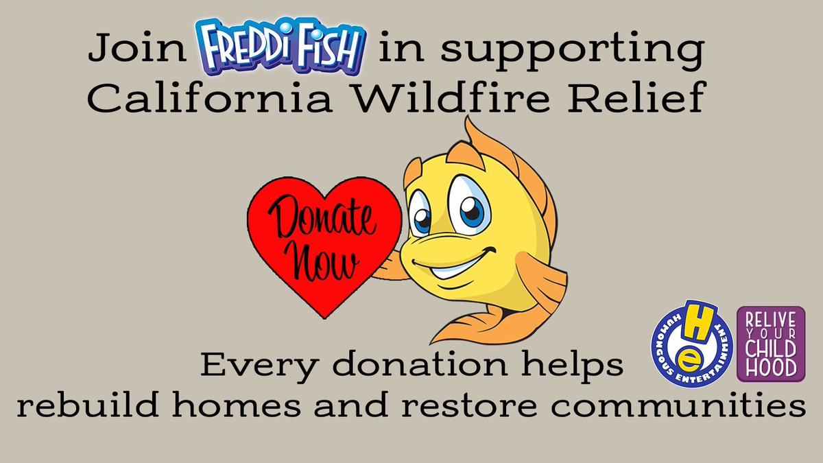 HumongousEnt's tweet photo. Together with Freddi Fish, we can make a difference.

California Community Foundation Wildfire Recovery Fund: https://t.co/f2sJaC3BDG https://t.co/pnwriw7VGo