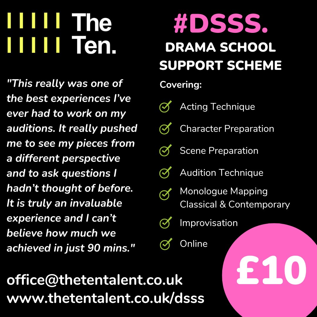 Need help with drama school auditions?
Access our biggest take up ever on our Drama School Support Scheme.
