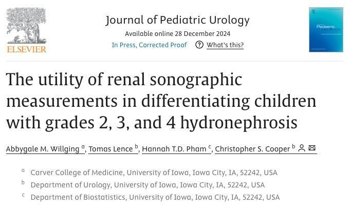 University of Iowa Urology (@uiowa_urology) on Twitter photo New in <a href="/jpurology/">Journal of Pediatric Urology</a>: The Utility of Renal Sonographic Measurements in Differentiating Children with Grades 2, 3, and 4 #Hydronephrosis: buff.ly/4g1mNpi
@coopeduro @Lemonhead_20 New in <a href="/jpurology/">Journal of Pediatric Urology</a>: The Utility of Renal Sonographic Measurements in Differentiating Children with Grades 2, 3, and 4 #Hydronephrosis: buff.ly/4g1mNpi
@coopeduro @Lemonhead_20