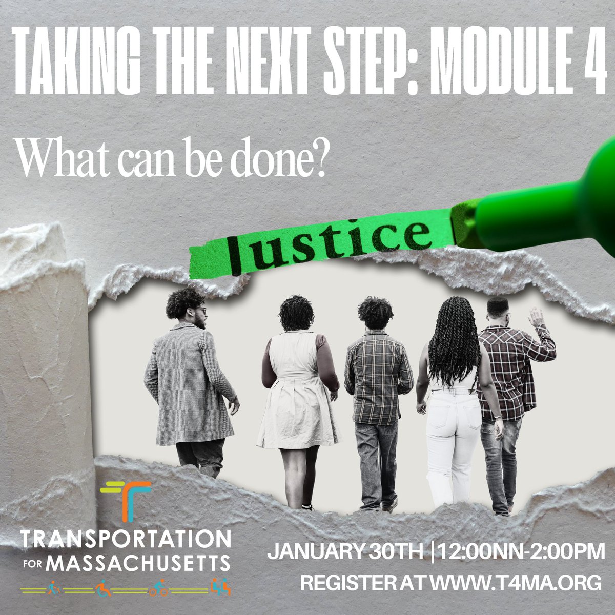 🚍 Join us on January 30th at 12PM.

Let’s discuss how to improve transportation systems in Massachusetts &amp; build coalitions for transportation justice. Hear from leaders &amp; advocates shaping the future of transit.

RSVP below:
us02web.zoom.us/meeting/regist…

#T4MA #transportationforma
