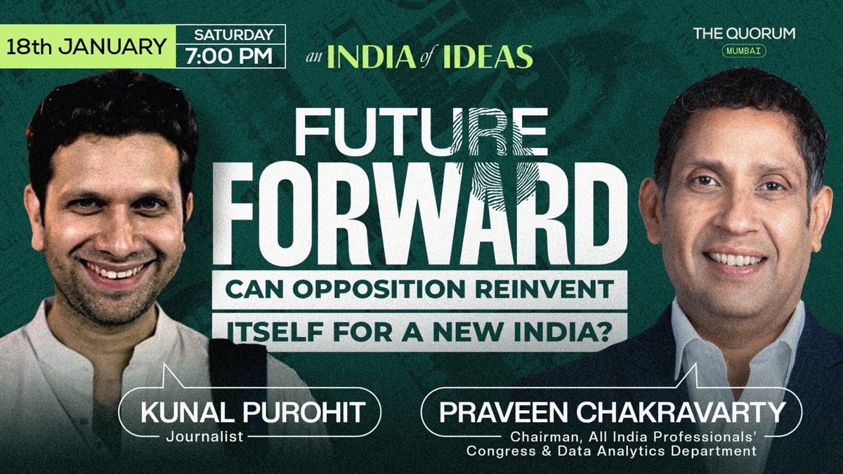 pravchak's tweet photo. Looking forward to this conversation today evening with @kunalpurohit in Mumbai hosted by The Quorum @TheQuorumClub https://t.co/bbPM9iGOR2