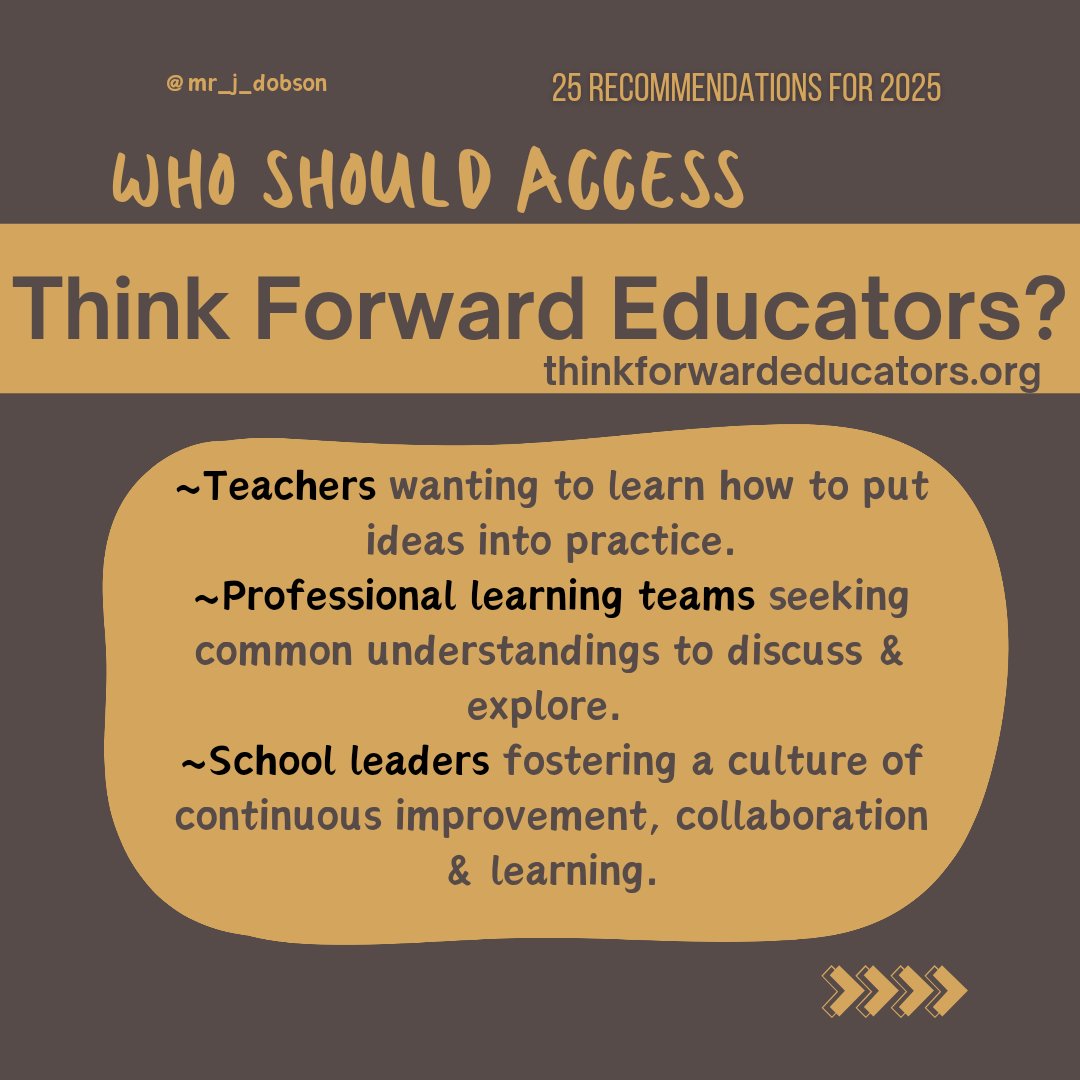 James Dobson (@jdtdobson) on Twitter photo Day 18 of 25 Recommendations for 2025
Think Forward Educators is a supportive community of teachers, leaders & allied health professionals. With a wealth of online events presented by experts, this is a wonderful addition to your PL toolkit
<a href="/ThinkForwardEdu/">Think Forward Educators</a> Day 18 of 25 Recommendations for 2025
Think Forward Educators is a supportive community of teachers, leaders & allied health professionals. With a wealth of online events presented by experts, this is a wonderful addition to your PL toolkit
<a href="/ThinkForwardEdu/">Think Forward Educators</a>