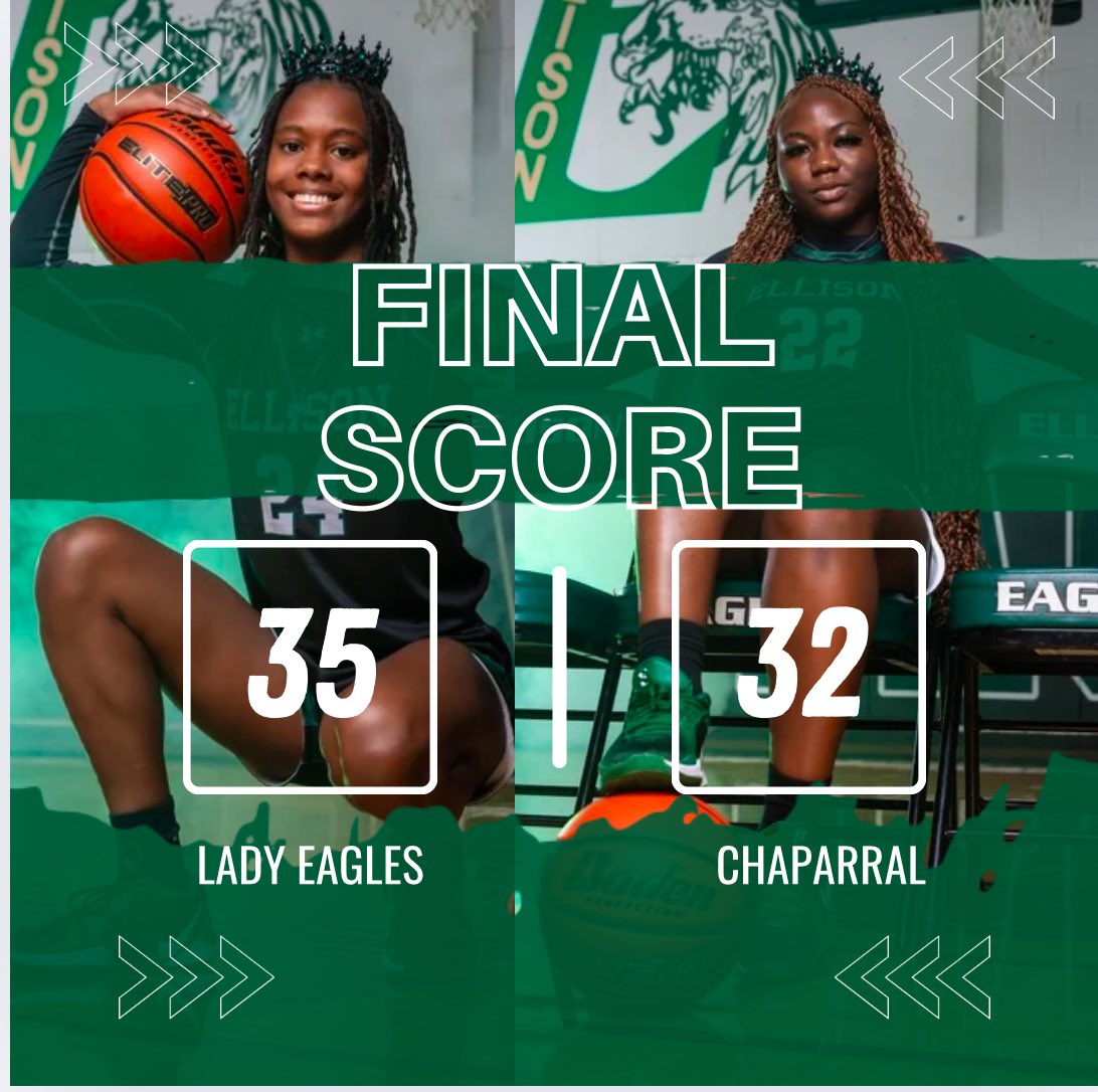 Ellison Lady Eagles Basketball (@ellisonlady_bb) on Twitter photo 5-0 to finish the 1st round of district!
Great win tonight by the Lady Eagles vs Chaparral 🦅🏀
Led by <a href="/JadesolaOladipo/">Jadesola Oladipo</a> with 12 points, <a href="/Estrella24Faith/">Faith ⭐️ Etienne</a> with 10 points, and <a href="/indigo_newburn/">Indigo newburn</a> with 9 points.
<a href="/KilleenISD_/">KISD Sports</a> <a href="/DannyServance/">Danny Servance</a> <a href="/EHSPrincipal/">David J. Dominguez</a> <a href="/KDHsports/">KDH Pressbox</a> <a href="/mattcarroll2121/">Matt Carroll</a> 5-0 to finish the 1st round of district!
Great win tonight by the Lady Eagles vs Chaparral 🦅🏀
Led by <a href="/JadesolaOladipo/">Jadesola Oladipo</a> with 12 points, <a href="/Estrella24Faith/">Faith ⭐️ Etienne</a> with 10 points, and <a href="/indigo_newburn/">Indigo newburn</a> with 9 points.
<a href="/KilleenISD_/">KISD Sports</a> <a href="/DannyServance/">Danny Servance</a> <a href="/EHSPrincipal/">David J. Dominguez</a> <a href="/KDHsports/">KDH Pressbox</a> <a href="/mattcarroll2121/">Matt Carroll</a>
