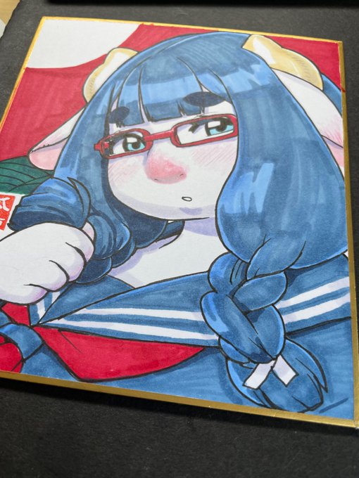 乳子色紙描いた 