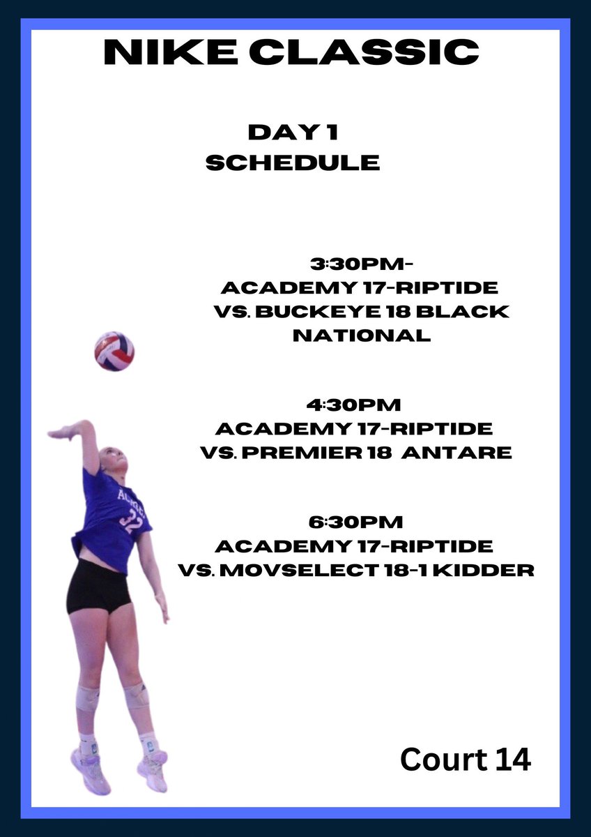 Game Time at the Nike Classic! 🏐🔥 Elite teams, high energy, and nonstop action. <a href="/PrepDigIN/">Prep Dig Indiana</a> <a href="/PrepDig/">Prep Dig 🏐</a> <a href="/TheAcademyVB/">The Academy Volleyball Club</a> <a href="/TAVCRecruiting/">The Academy Volleyball Club Recruiting</a>