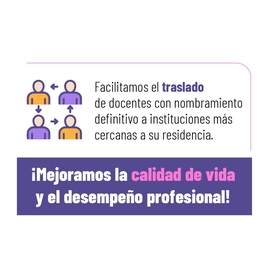 Educacion_Ec's tweet photo. #ElNuevoEcuadorResuelve y trabaja por el bienestar de quienes forman el futuro. 🙌

Ahora nuestros maestros tienen la oportunidad de trasladarse a una institución educativa más cercana a su lugar de residencia, facilitando su día a día y fortaleciendo el vínculo con sus comunidades. 🏠✏️

✅ Este cambio impulsa el crecimiento de las comunidades educativas, promoviendo una mayor participación de los docentes en la vida diaria de los estudiantes y sus familias.

📌 Realiza el proceso aquí ➡️ https://t.co/bAQbfJjhep