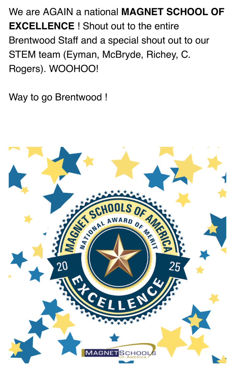 Way to go <a href="/BrentwoodMESE/">Brentwood Magnet Elementary School of Engineering</a> #lovemyschool <a href="/wcpssmagnets/">WCPSS Office of Magnet Schools (Choice Schools)</a> <a href="/wcpss1/">Wake County Schools</a>