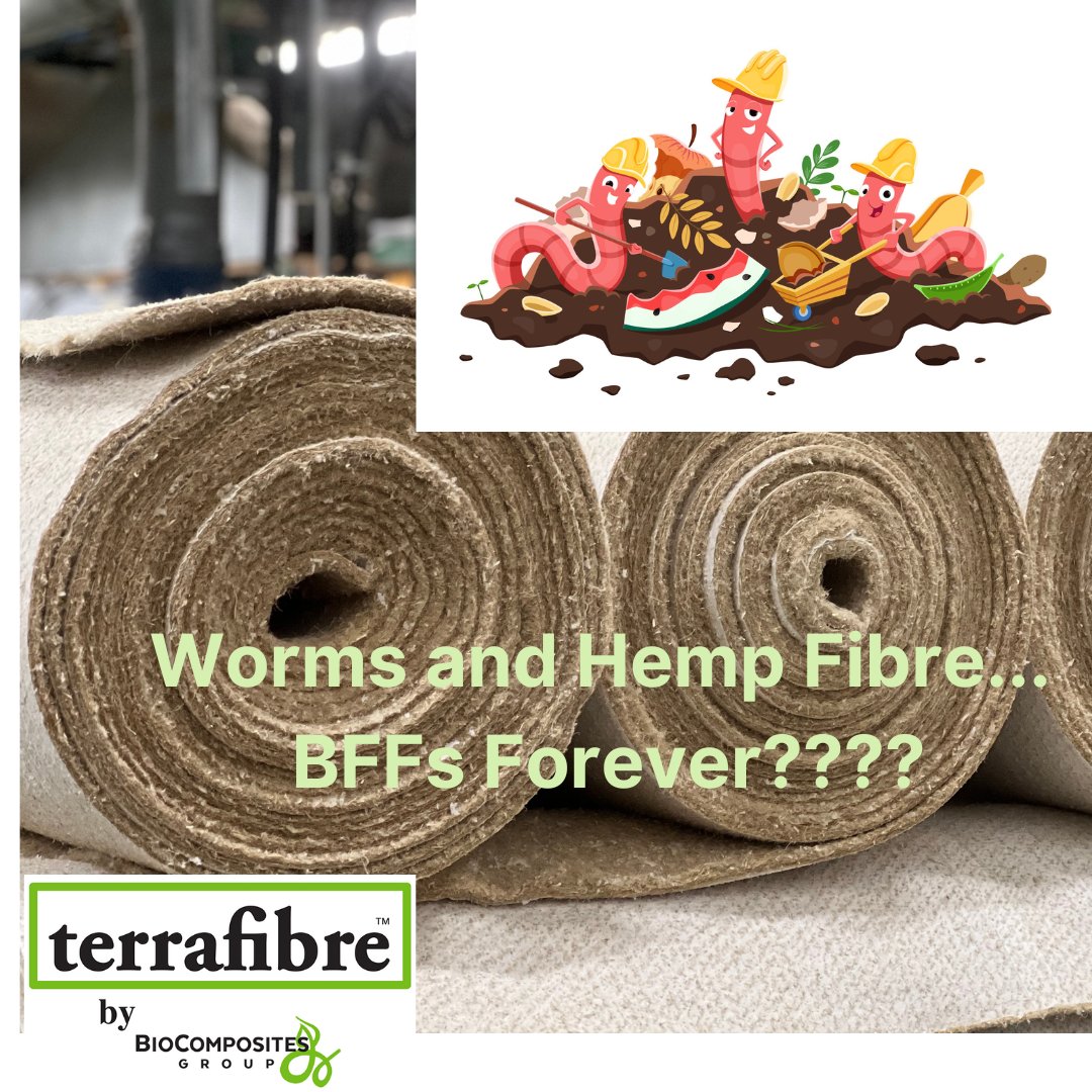 Unexpected uses for Hemp Fibre!  . Worms love the Terrafibre hemp mats for covering their farms, keeping moisture from evaporating, and keeping them warm.  Another unusual way to use Terrafibre mats!  terrafibre.ca