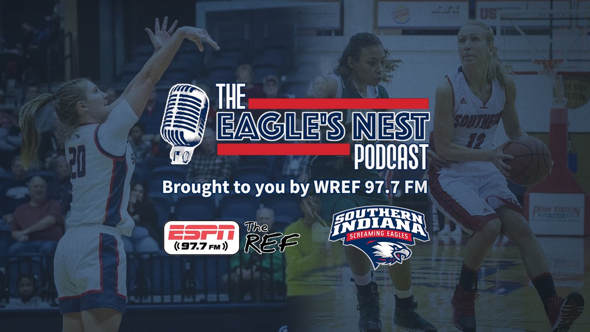 USIAthletics's tweet photo. Finish the week by listening to a new episode of "The Eagle's Nest" podcast, brought to you by @ESPN977WREF!

Hit the link below and listen to a conversation with the top two three-point shooters in @usiwbb history Vanessa Shafford and Stephanie Aldridge (Carpenter). Shafford recently passed Aldridge (Carpenter) in the USI record books.

🎧 https://t.co/bujtaMPOwd

🦅🏀 #GoUSIEagles