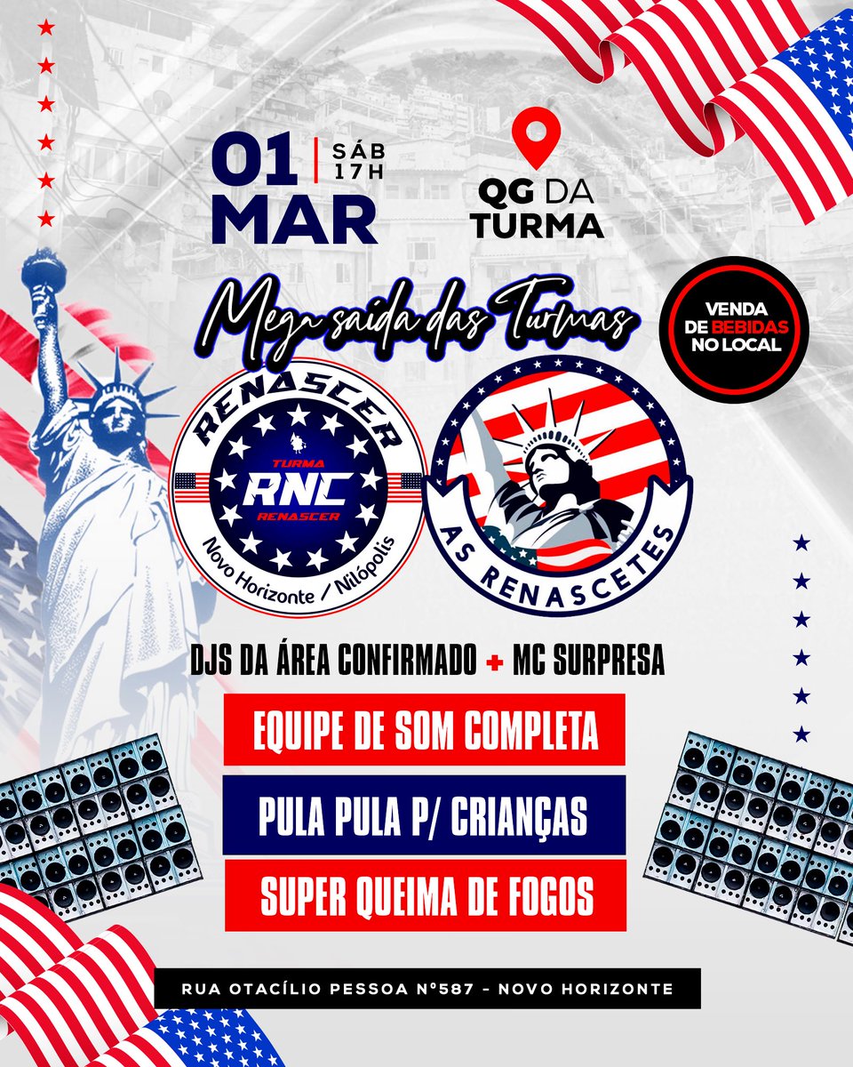FOI DADA A LARGADA, DIA 01/03 OS CRIAS DO R VAI P RUA, SÓ CHEGAR E FICAR A VONTADE ®️🇺🇸 🎌