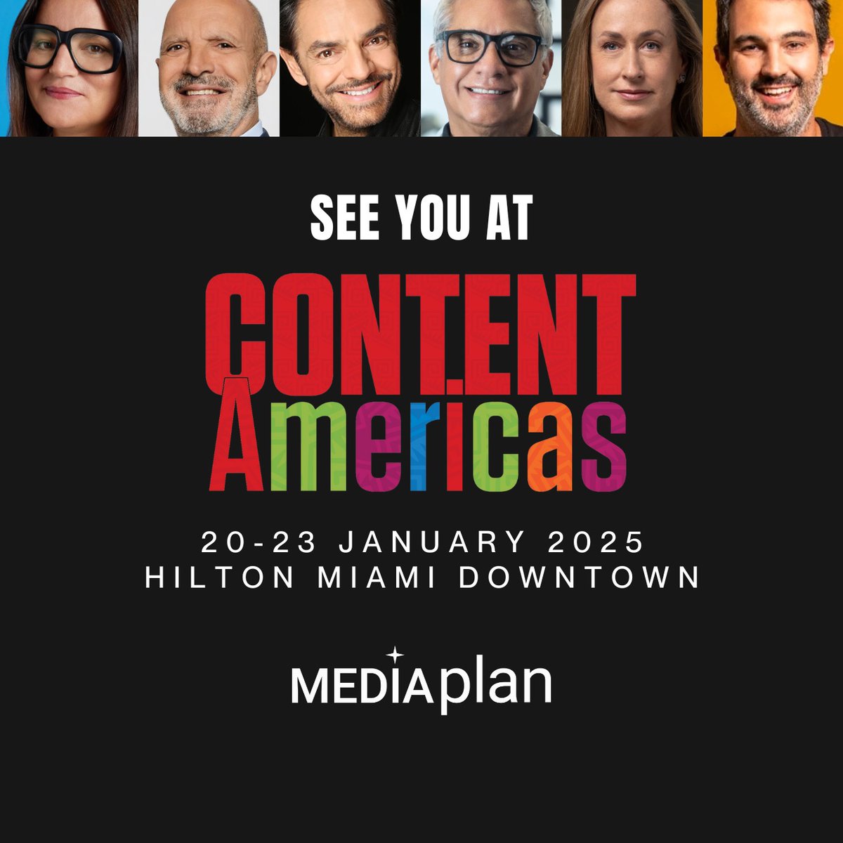 MediaPlanGT's tweet photo. 📅 Nos vemos del 20 al 23 de enero en el Hilton Miami Downtown para vivir una experiencia única llena de innovación, creatividad y las mejores producciones.

#ContentAmericas2025 #ConectandoIndustria #HiltonMiami #MediaPlan https://t.co/Ca65mfGza4