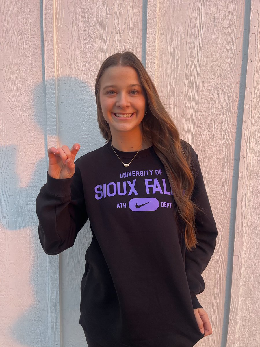 I am so excited and blessed to announce my commitment to the University of Sioux Falls to continue my academic and athletic career. I want to thank my family, friends, teammates and coaches who have helped me along the way!! Go Coo💜🐾<a href="/mw_volleyball/">MILLARD WEST VOLLEYBALL</a> <a href="/USFCougarsVB/">USF Volleyball</a> <a href="/NebraskaElite/">Nebraska Elite</a>