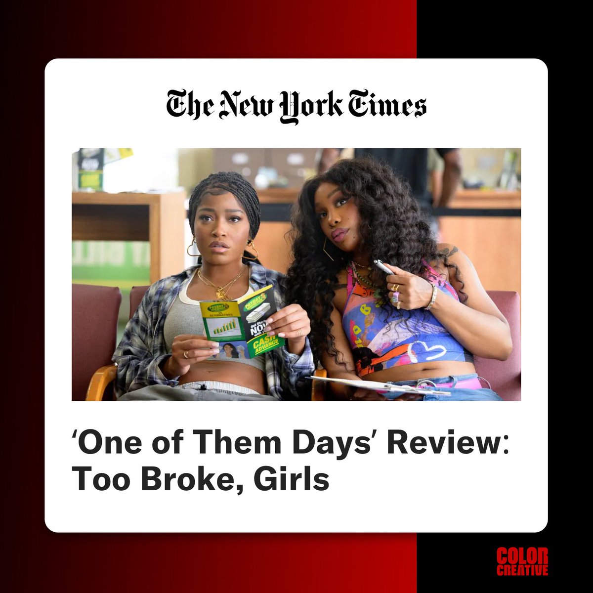 ColorCreative (@cocremgmt) on Twitter photo “Lamont and Singleton effortlessly mix the silly with the sincere, and although ‘One of Them Days’ favors razzing over heart-to-hearts, our belief in this pairing never wavers.” -<a href="/nytimes/">The New York Times</a> on <a href="/ReetaFajita/">Syreeta</a> and <a href="/LawrenceLamont/">Lawrence Lamont</a>, who wrote and directed <a href="/ThemDaysMovie/">One Of Them Days</a>! “Lamont and Singleton effortlessly mix the silly with the sincere, and although ‘One of Them Days’ favors razzing over heart-to-hearts, our belief in this pairing never wavers.” -<a href="/nytimes/">The New York Times</a> on <a href="/ReetaFajita/">Syreeta</a> and <a href="/LawrenceLamont/">Lawrence Lamont</a>, who wrote and directed <a href="/ThemDaysMovie/">One Of Them Days</a>!