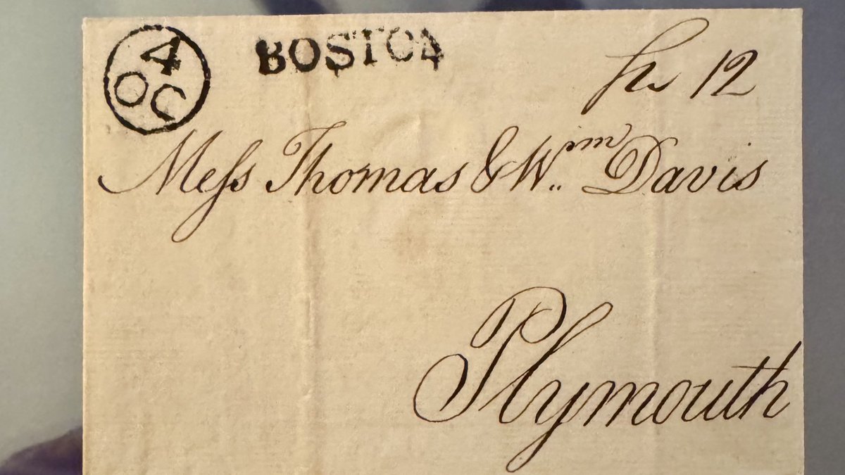 New pick up today - one of my older US covers. This one from 1792 from Boston to Plymouth with an October 4 date stamp. Sh 12 - for 8 cents for 30-60 miles,  plus 4 cent ship fee.