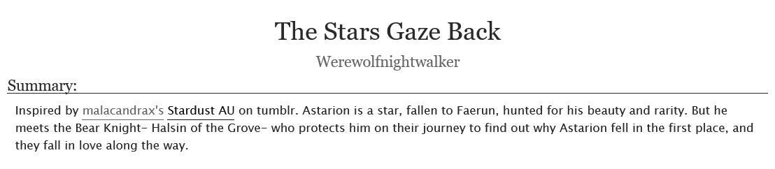 WanabeWriter7's tweet photo. Hey #halstarion nation come get y'all's juice!! The first chapter of my next longfic just dropped, inspired by @Malacandrax's Stardust AU!

The Stars Gaze Back:
https://t.co/cAF9CSbzEl https://t.co/OsryMih9gv