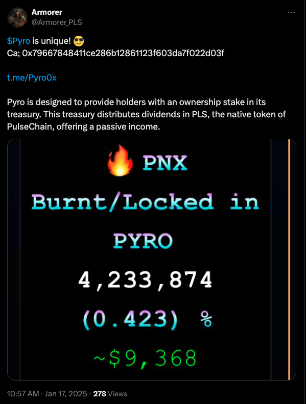 Scheduled Post - Day 10 Snapshot of $PYRO's $PNX Burn/Lock.