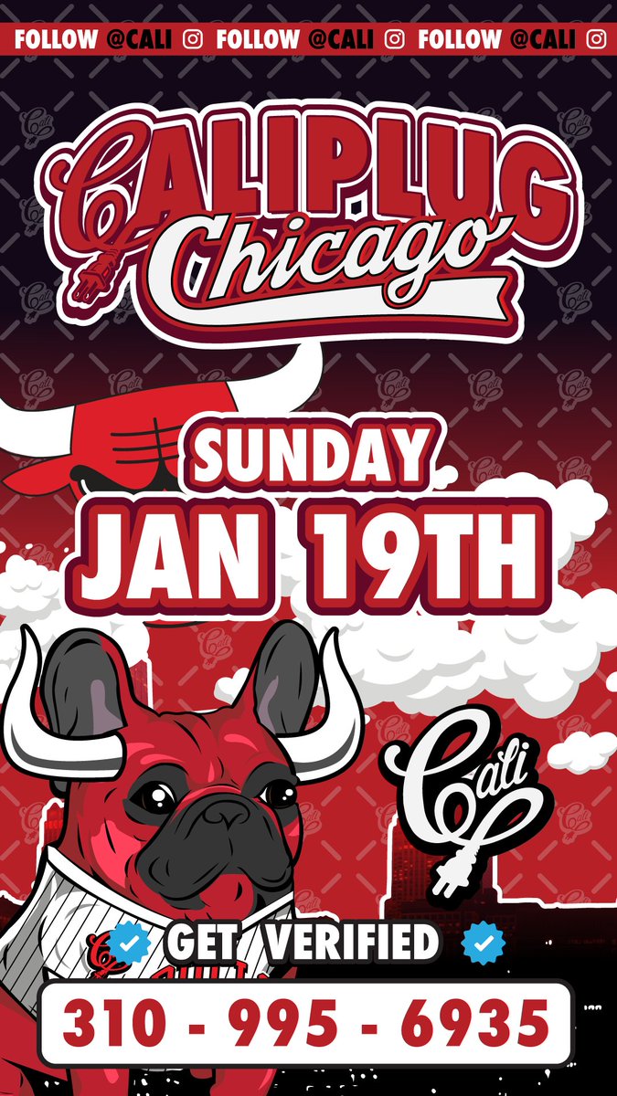 CaliPlug's tweet photo. Cali🔌 Chicago Pop up
Sunday, January 19th!

Text "Chicago" 310-995-6935 to get more info

RSVP https://t.co/sSj2L65tQ2 to get added to Chicago text list

#Chicago #CaliPopup #Cali365 #CBONB https://t.co/bnJ7HRgVqg