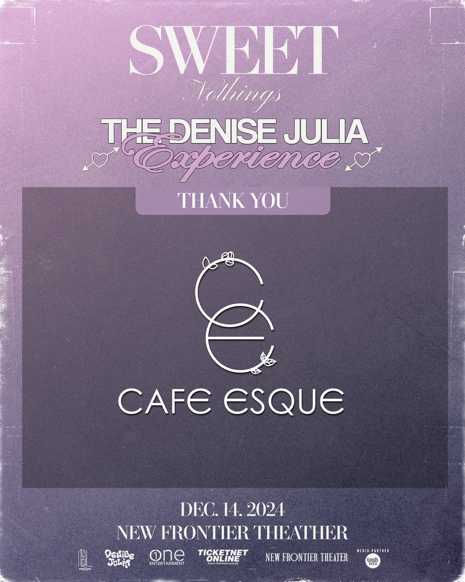 It's been over  month since Sweet Nothings: The Denise Julia Experience, and it was definitely an amazing memory!

We'd like to thank our sponsors who help create more wonderful memories during our event. 💖

#thedenisejuliaexperience #sweetnothings