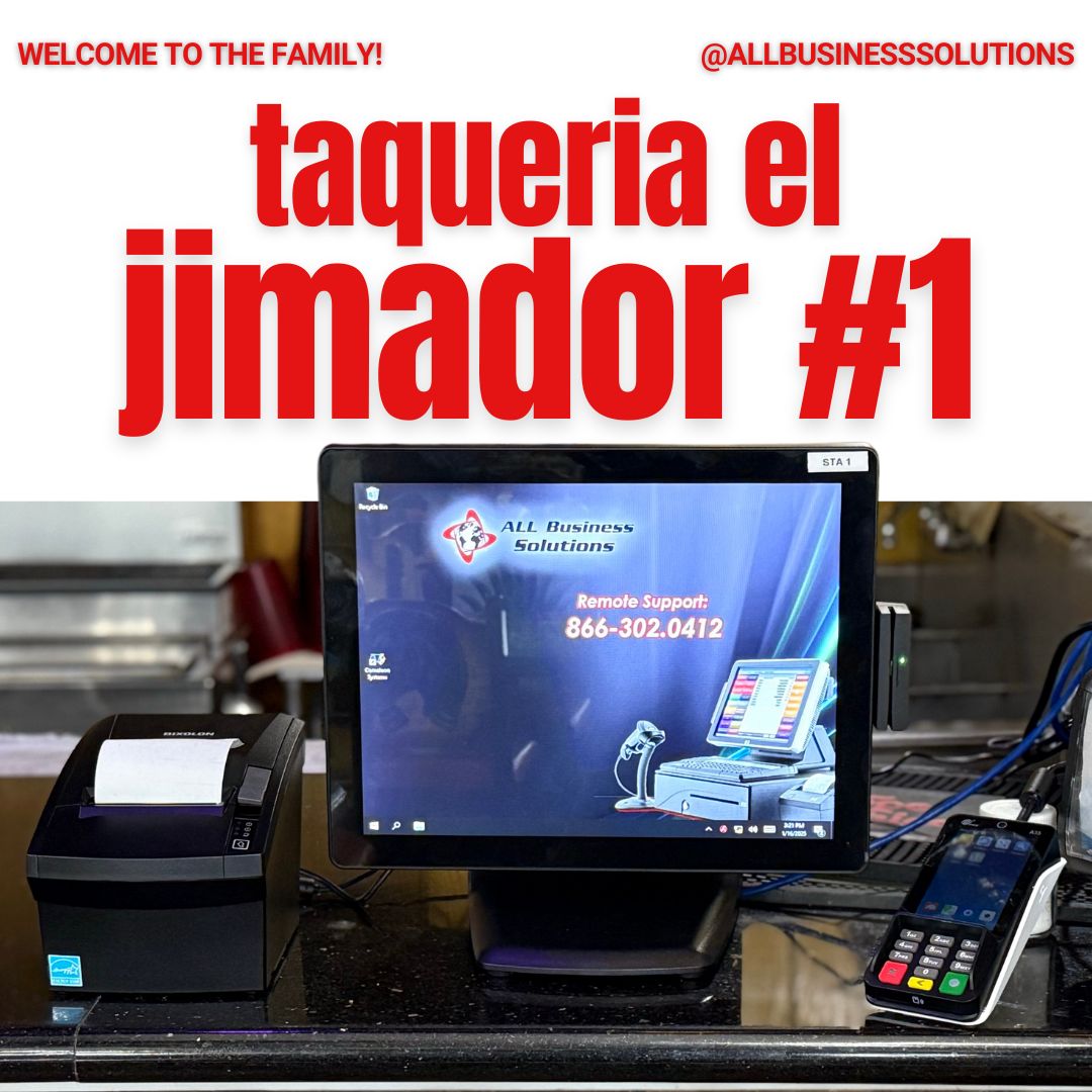 abspos1's tweet image. A big welcome to Taqueria El Jimador #1, the newest member of the ABS family! 🌟❤️

#AllBusinessSolutions #PosSystems #Restaurants