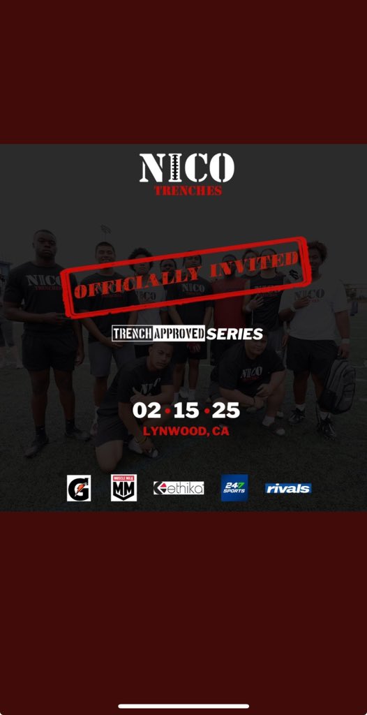 Myles Hilliard (@26milo11) on Twitter photo Thank you for the invite!!! <a href="/NICO_Trenches/">NICO TRENCHES | Linemen Training, Camps & Recruit.</a> <a href="/CTui72/">Coach Iere(Mia) Tui</a> <a href="/latsondheimer/">eric sondheimer</a> @CoachErickPonce Thank you for the invite!!! <a href="/NICO_Trenches/">NICO TRENCHES | Linemen Training, Camps & Recruit.</a> <a href="/CTui72/">Coach Iere(Mia) Tui</a> <a href="/latsondheimer/">eric sondheimer</a> @CoachErickPonce