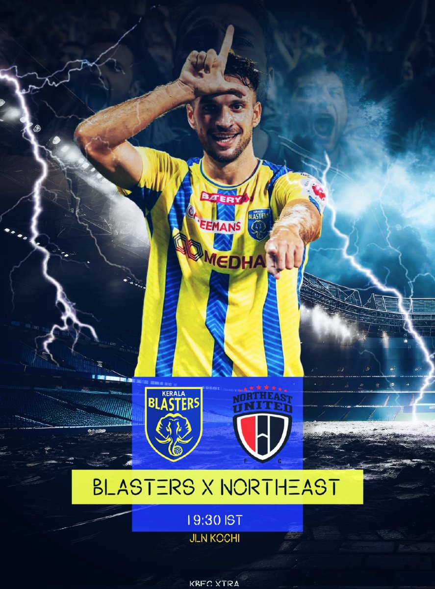 kbfcxtra's tweet image. 👊 IT&apos;S MATCHDAY! 🟡🔵
🆚 Northeast United 
🏟 JLN KOCHI 
⏰ 19:30 IST 
🏆 #ISL 
#KBFCNEUFC
