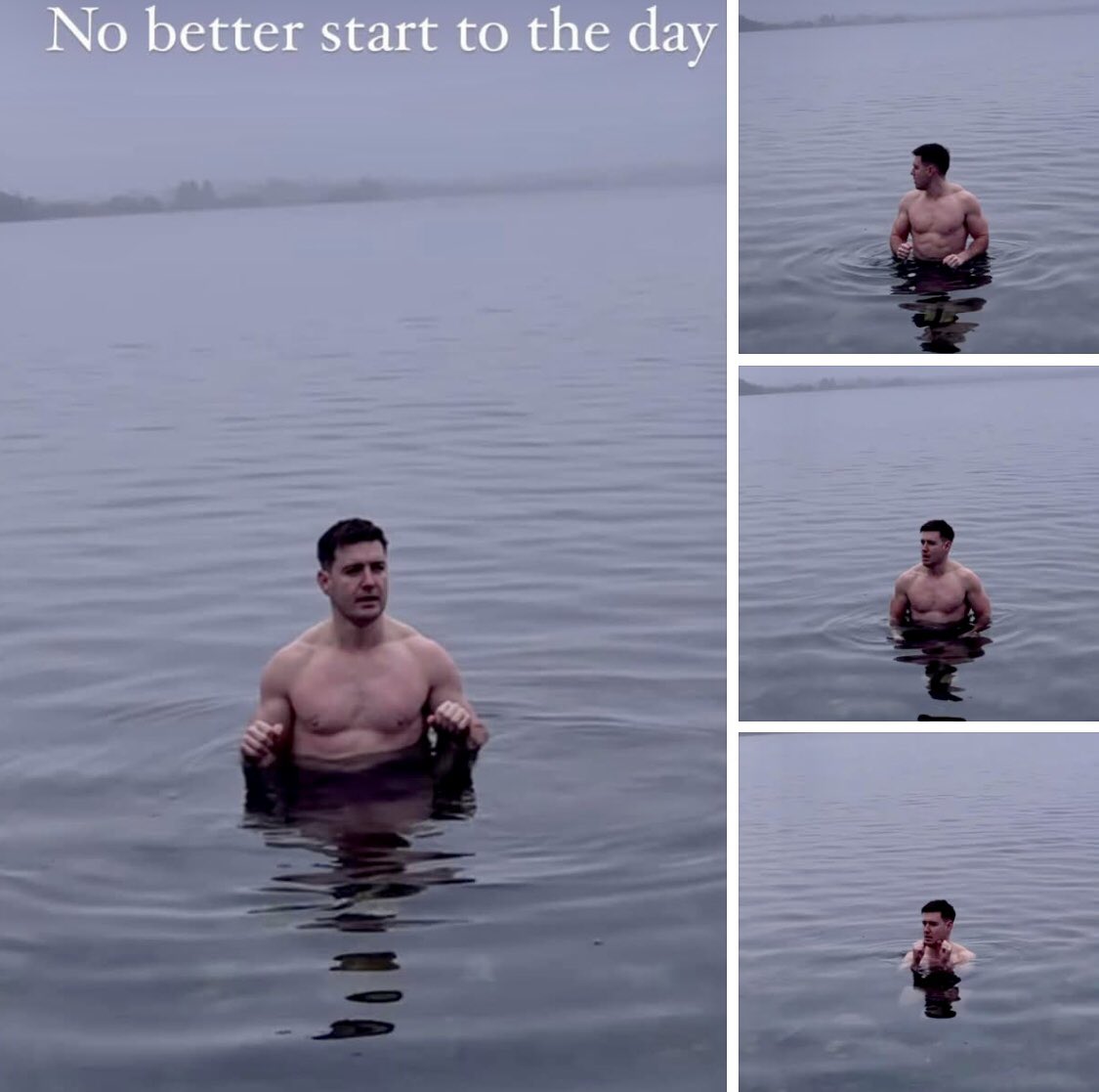 ECStrtTeam's tweet photo. Emmet’s taken up a new pastime while at home this month - taking cold water plunges into icy lakes. (!!!) 🥶 Apparently, there’s a ton of health benefits…so maybe the lad’s onto something! 

Would you try Polar Bear plunges for the benefits?  Yea or Nay? https://t.co/Gr0CsrLTRe