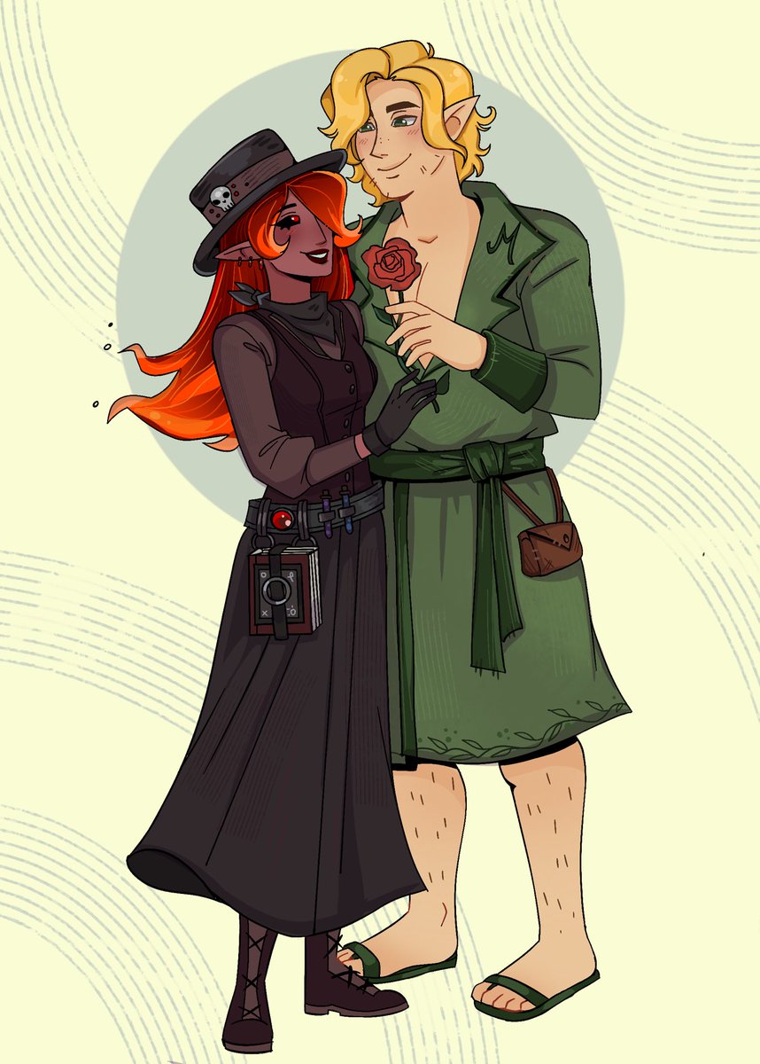 BonSquiggle's tweet photo. Fire genasi and wildfire druid 💚♥️🔥 (c.mmission) 
#dungeonsanddragons #dnd5e https://t.co/TJADHhj4Ww
