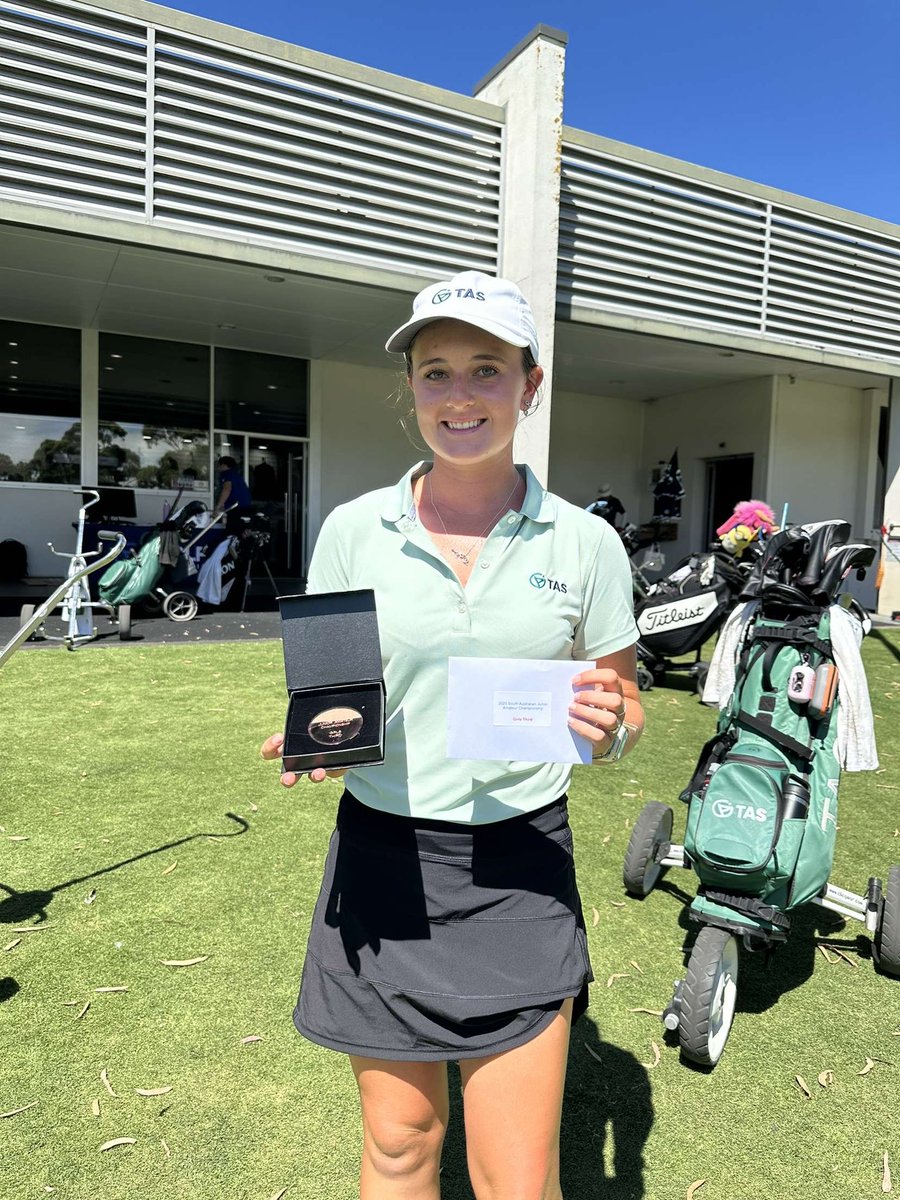 MacThomasTAS's tweet photo. I had a fun week away in Adelaide, placing 3rd in the South Australian Junior Amateur and 12th in the South Australian Junior Masters. Very happy to have a podium finish early in the week, and I’m seeing positive progress of my golf game! Thank you @GolfAust for a great week! https://t.co/jgRwA6w6Qz