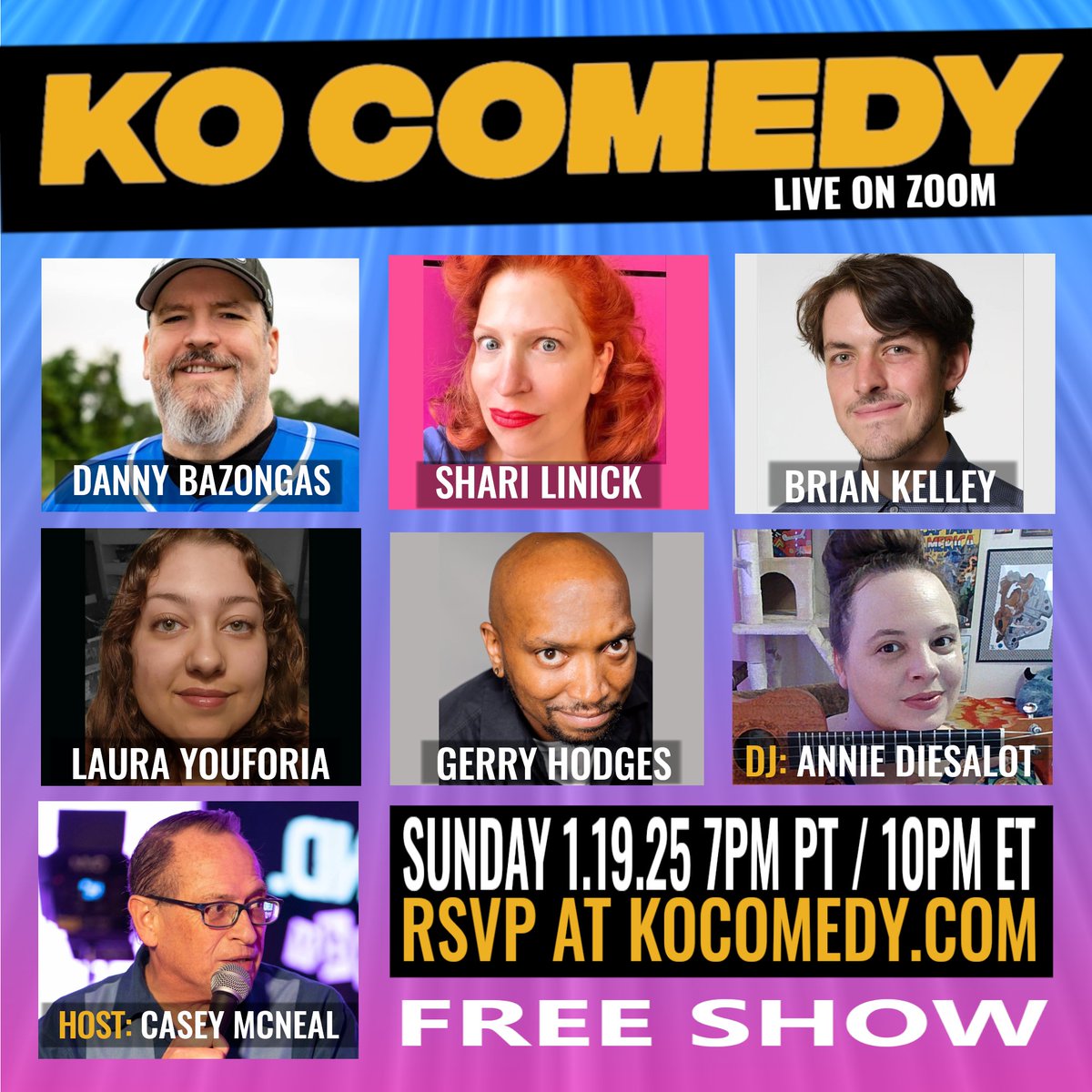 KO Comedy (@kocomedy) on Twitter photo Join Casey & Friends for some totally tubular comedy (hell yeah I'm using slang from my childhood)! Get your free Zoom link at KOComedy.com or watch on Twitch with <a href="/comedyhublive/">Youtube.com/ComedyHubLive</a>
#KO #Sunday #LOL Join Casey & Friends for some totally tubular comedy (hell yeah I'm using slang from my childhood)! Get your free Zoom link at KOComedy.com or watch on Twitch with <a href="/comedyhublive/">Youtube.com/ComedyHubLive</a>
#KO #Sunday #LOL
