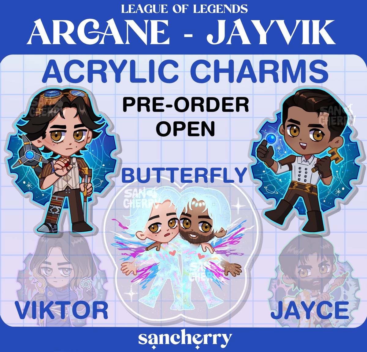 3sancherry's tweet photo. Pre-orders for my charms are now open on my etsy! 
https://t.co/8pTRW1qXOa 

i have 3 #arcane #jayvik charms and both mob and reigen #mobpsycho100 charms 🤠 give them a home..... RTs and shares are appreciated ♥️ https://t.co/M5aHcJPwpR
