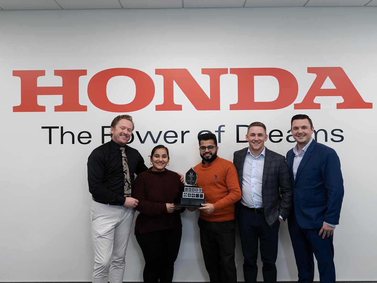 TheHondaWay's tweet photo. 🏆 Congrats to Saurabh Nagpal, our 2024 Top Salesperson with 349 cars sold! 🚗⁠

Shoutout to Manmeet Kaur &amp; Lovey Kulkleja for earning a perfect 100% on customer satisfaction! 🌟⁠

Thank you for your dedication to The Honda Way Family!⁠ ❤️
#thehondaway #doittherightway https://t.co/R7eGMjQ27l