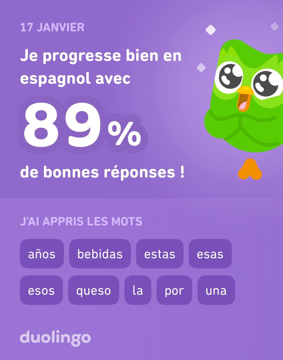 Daverancourt83's tweet photo. J'apprends l'espagnol avec Duolingo ! C'est gratuit, fun et efficace. https://t.co/oIcy6MXFRw