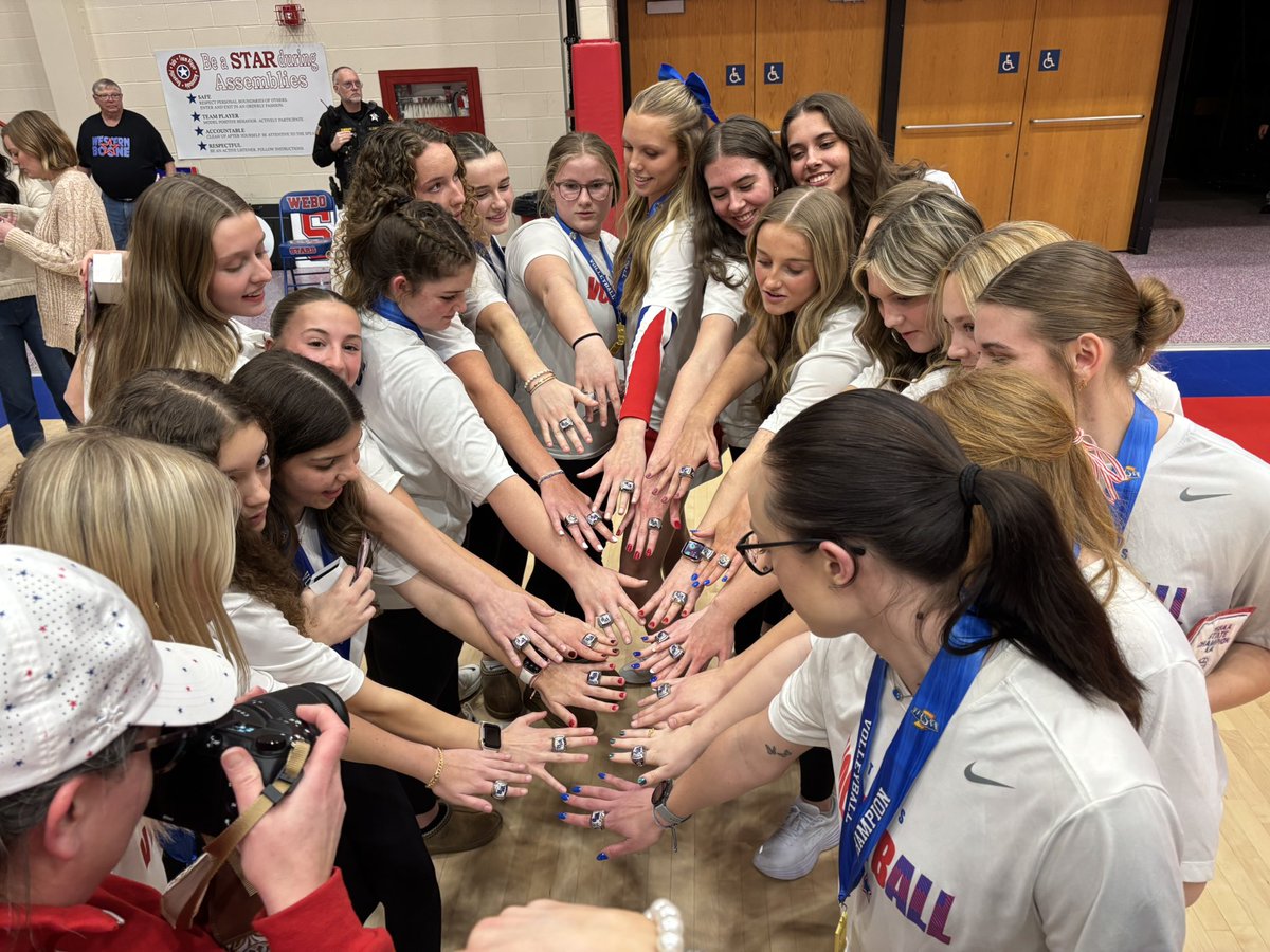 WEBO Athletics (@weboathletics) on Twitter photo Our <a href="/WeBoVolleyball_/">WeBo Volleyball</a> team received their State Championship Rings tonight. Thank you for what you have given our program, school and community. Congratulations on being the first female State Championship team in school history! Our <a href="/WeBoVolleyball_/">WeBo Volleyball</a> team received their State Championship Rings tonight. Thank you for what you have given our program, school and community. Congratulations on being the first female State Championship team in school history!