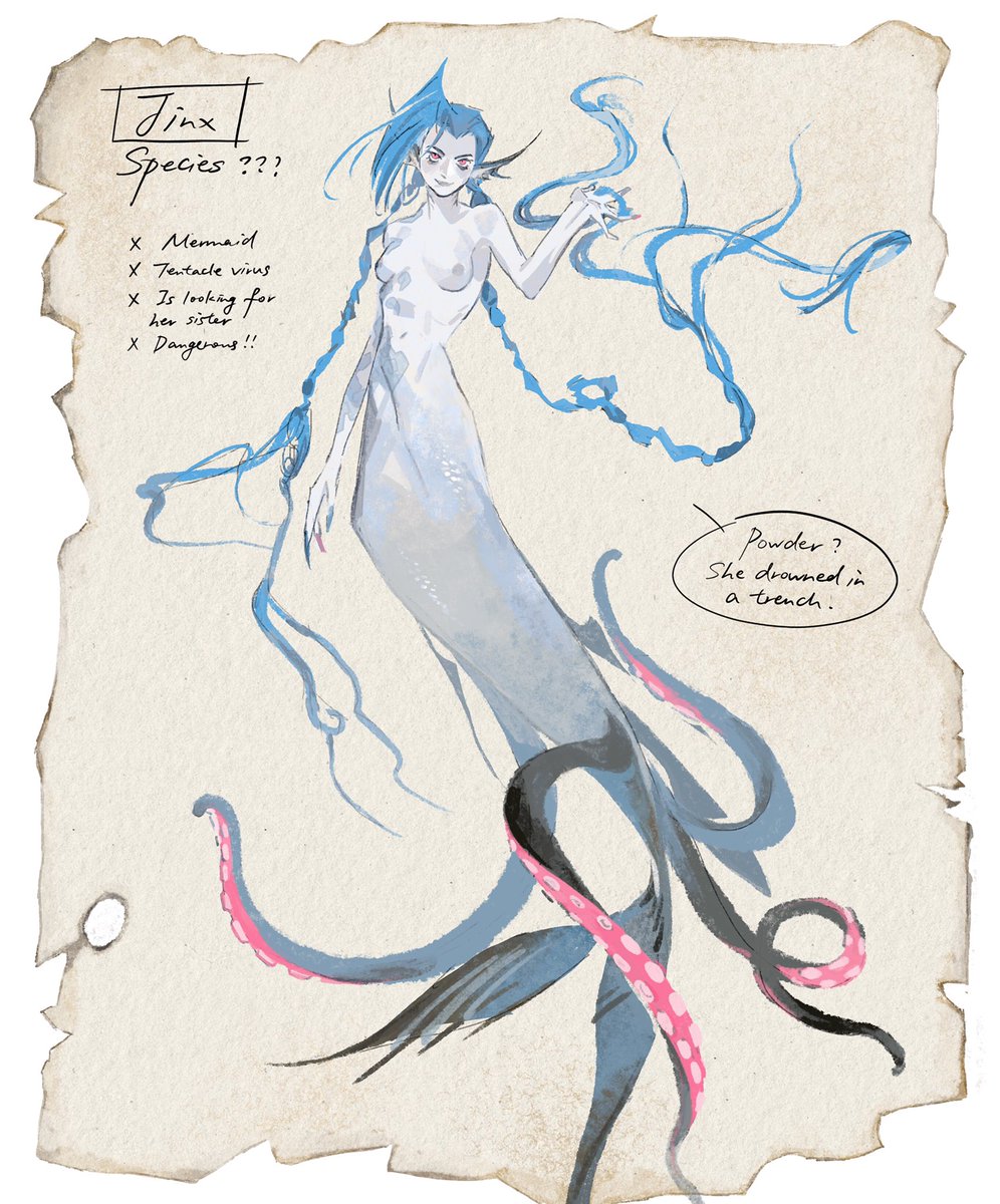 RunHorseRunNSFW's tweet image. Mermaid au Jinx
#arcane